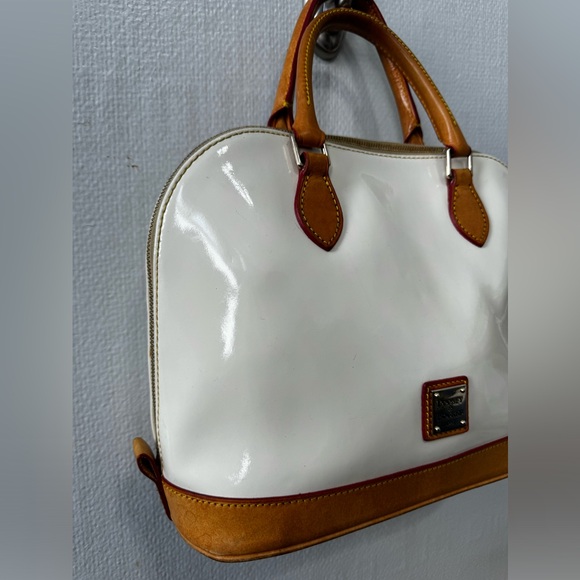 Dooney & Bourke White Patent Leather Satchel w/Shoulder Strap - Picture 2 of 13
